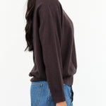 Demylee New York Designer Brand Crewneck Cashmere Eider Sweater in Sable Brown 