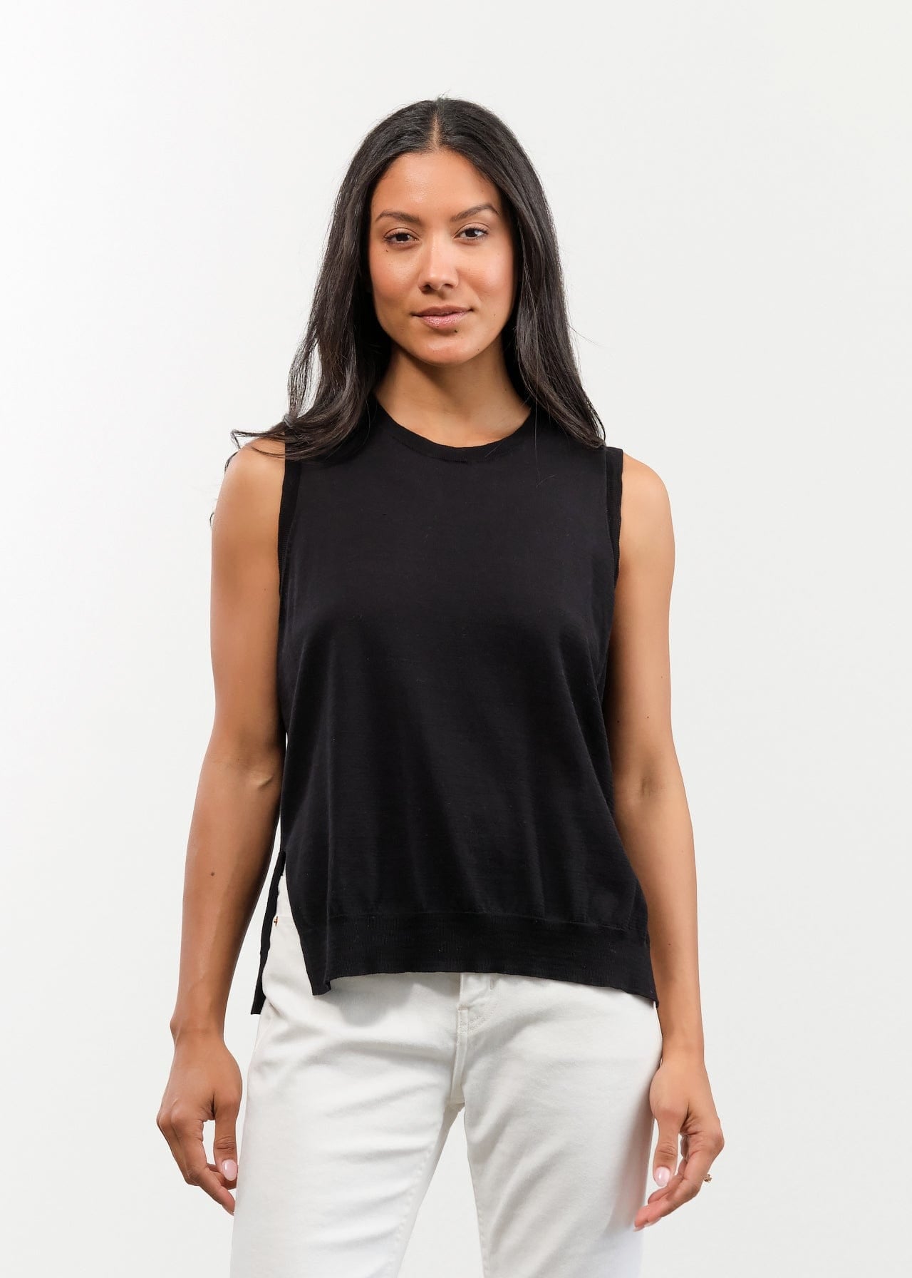 DEMYLEE Apparel Womens Sweaters Elisa Fine Pima Cotton Vest