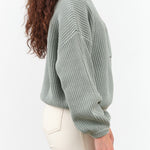 Designer Demylee Long Sleeve Cotton Grant Sweater in Sage Green