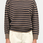 Hannes Turtleneck Sweater by Demylee in Beige and Navy