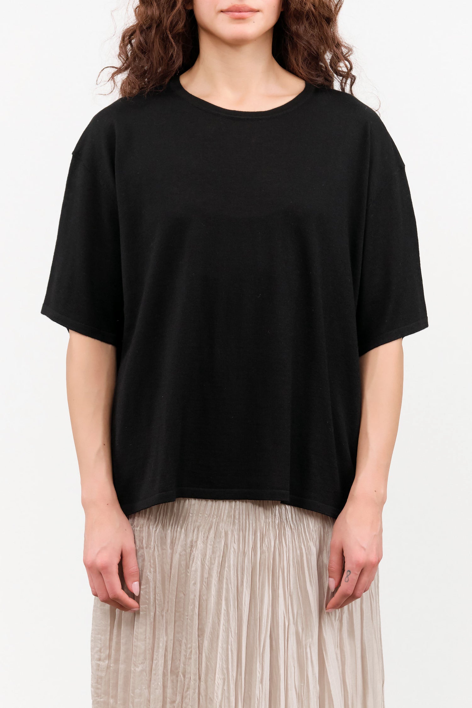 Hazel Superfine Cashmere Top by Demylee in Black