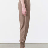 Demylee Designer Brand Hessa Cotton Cashmere Jogger Pant in Truffle Tan Brown