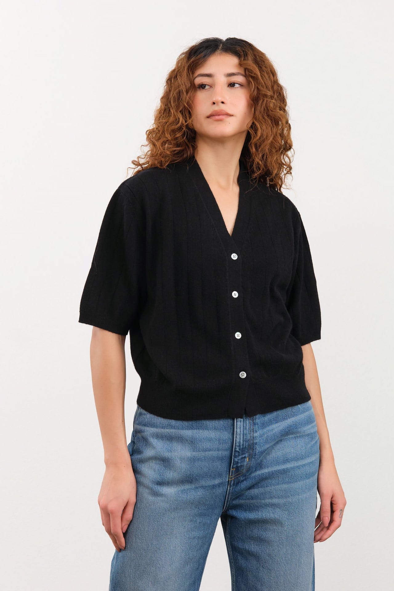 Demylee Apparel Womens Sweaters Joan Cashmere Cardigan in Black