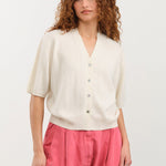 Demylee Apparel Womens Sweaters Joan Cashmere Cardigan in Ivory