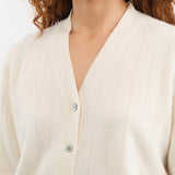 Demylee Apparel Womens Sweaters Joan Cashmere Cardigan in Ivory