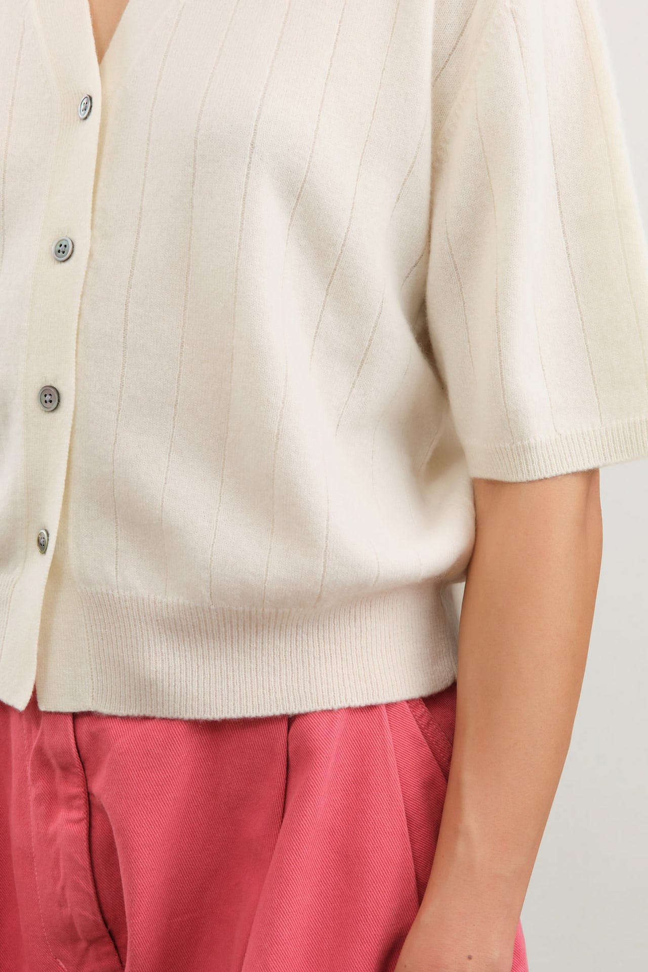 Demylee Apparel Womens Sweaters Joan Cashmere Cardigan in Ivory