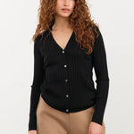 Demylee Apparel Womens Sweaters Kelly Superfine Cashmere Cardigan in Black