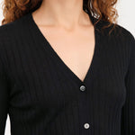Demylee Apparel Womens Sweaters Kelly Superfine Cashmere Cardigan in Black