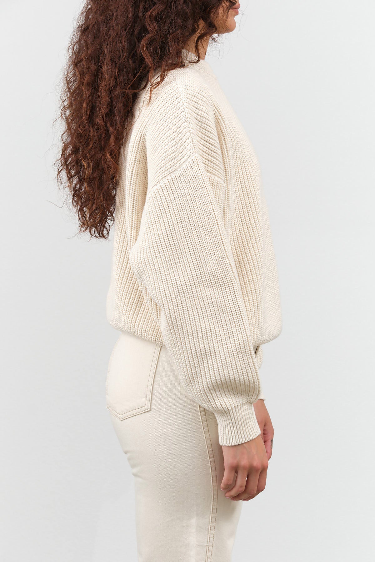 Designer Demylee Long Sleeve Konan Sweater in Natural White