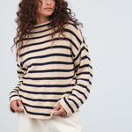 Demylee Lamis Stripe Sweater in Natural and Navy