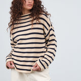 Demylee Lamis Stripe Sweater in Natural and Navy