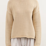 Demylee Apparel Womens Sweaters Lamis Washed Cotton Sweater in Sandstone