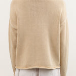 Demylee Apparel Womens Sweaters Lamis Washed Cotton Sweater in Sandstone