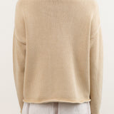 Demylee Apparel Womens Sweaters Lamis Washed Cotton Sweater in Sandstone