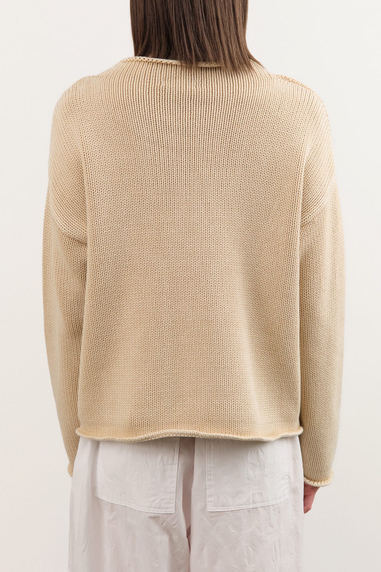 Demylee Apparel Womens Sweaters Lamis Washed Cotton Sweater in Sandstone