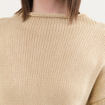 Demylee Apparel Womens Sweaters Lamis Washed Cotton Sweater in Sandstone