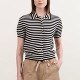 Demylee Apparel Womens Sweaters Leslie Stripe Cashmere Cardigan