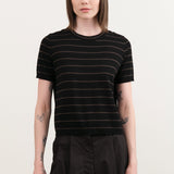 Demylee Apparel Womens Sweaters Luca Stripe Superfine Merino Wool Top