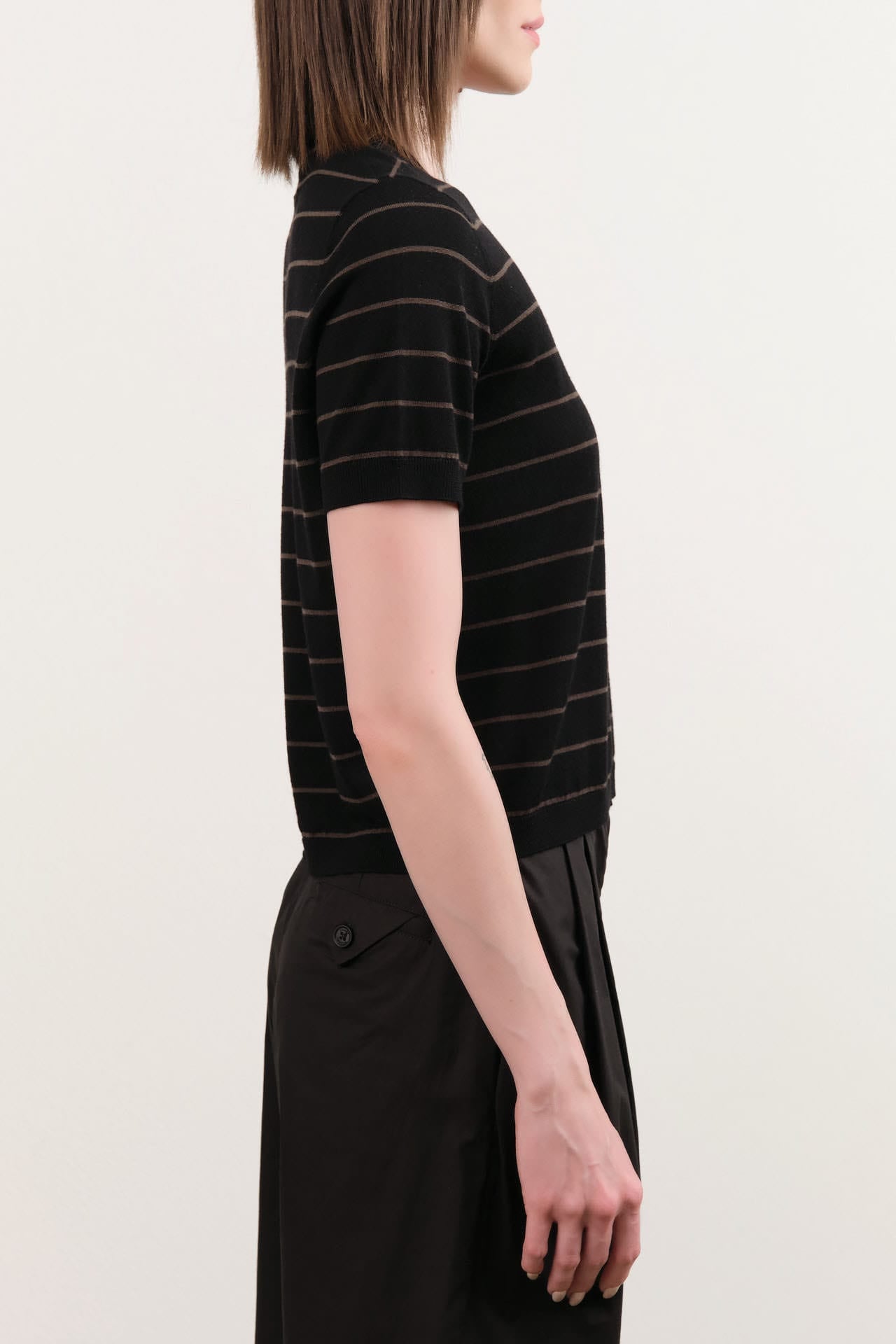 Demylee Apparel Womens Sweaters Luca Stripe Superfine Merino Wool Top
