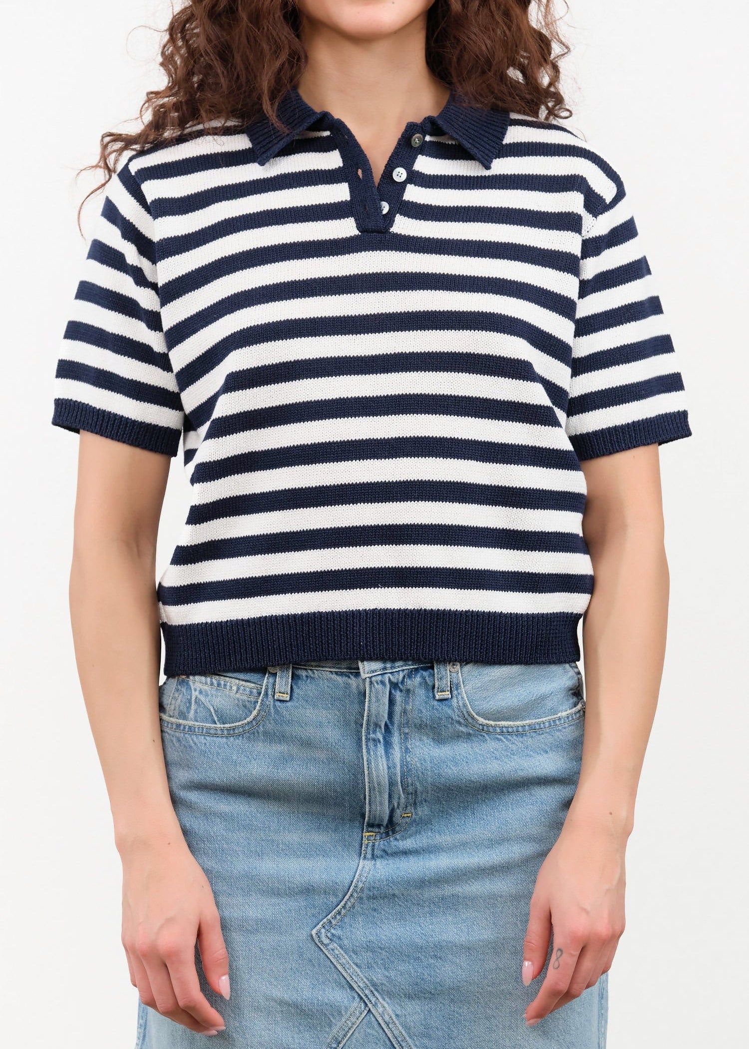 DEMYLEE Apparel Womens Sweaters Luka Stripe Cotton Top