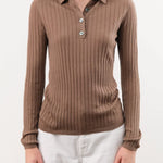 Demylee Apparel Womens Sweaters Luna Superfine Cashmere Polo Top