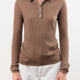 Demylee Apparel Womens Sweaters Luna Superfine Cashmere Polo Top