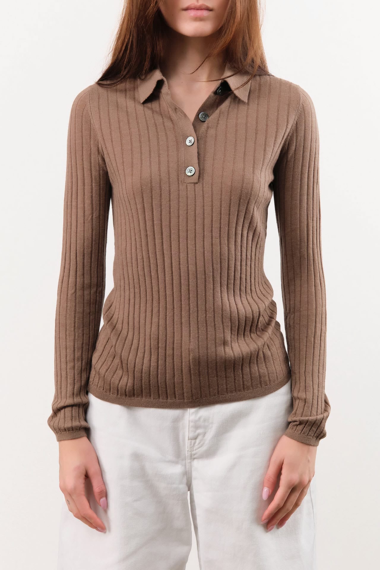 Demylee Apparel Womens Sweaters Luna Superfine Cashmere Polo Top