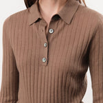 Demylee Apparel Womens Sweaters Luna Superfine Cashmere Polo Top