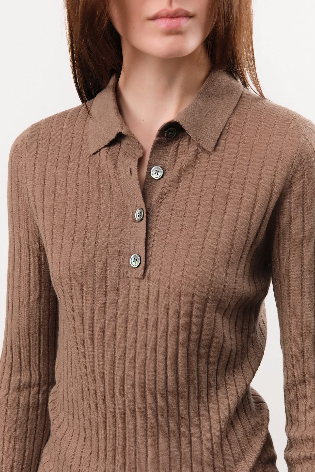Demylee Apparel Womens Sweaters Luna Superfine Cashmere Polo Top