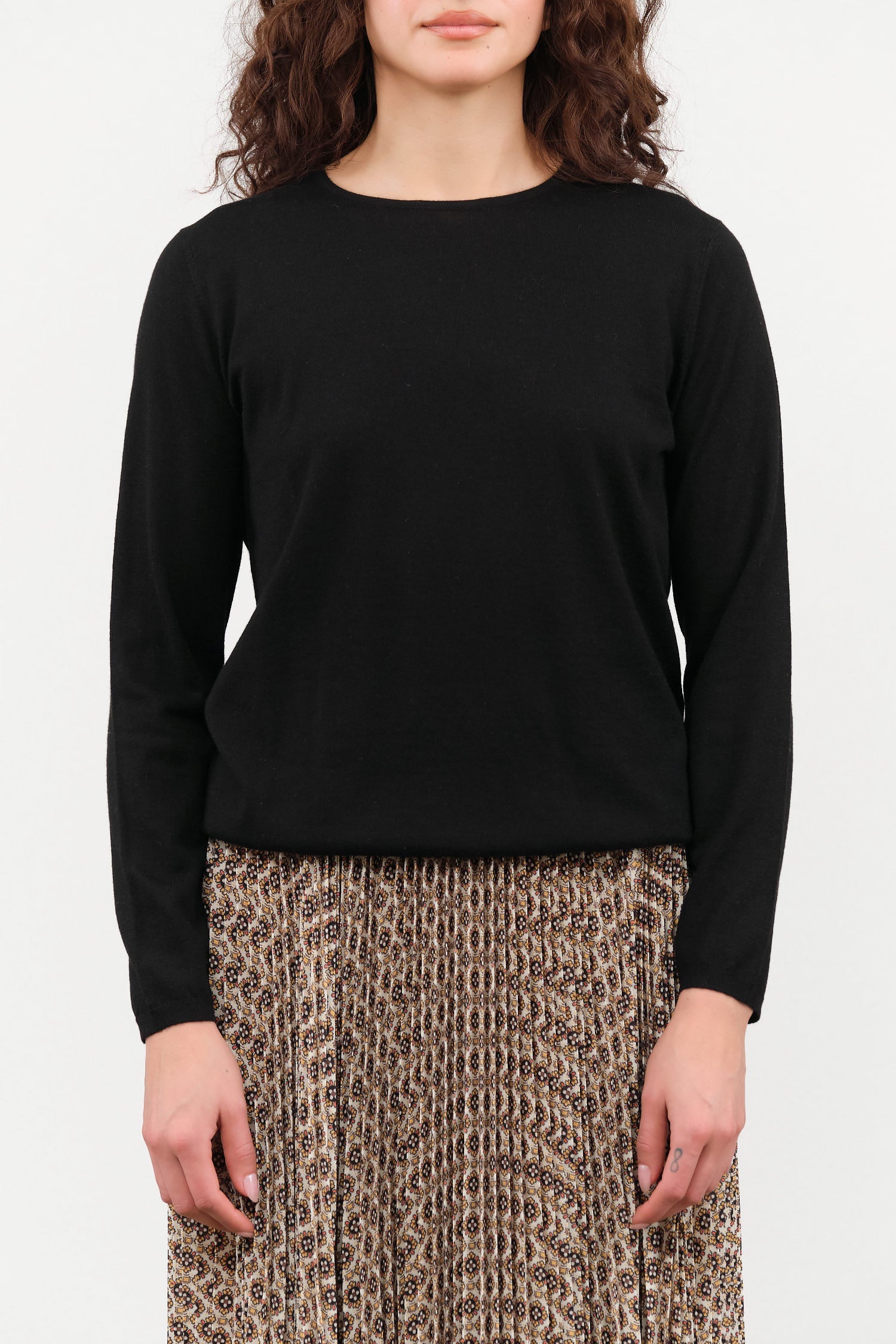 Maeve Superfine Cashmere Sweater by Demylee in Black