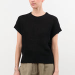 Demylee Apparel Womens Sweaters Marlowe Cotton Linen Top in Black