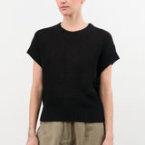 Demylee Apparel Womens Sweaters Marlowe Cotton Linen Top in Black