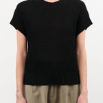 Demylee Apparel Womens Sweaters Marlowe Cotton Linen Top in Black