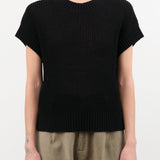 Demylee Apparel Womens Sweaters Marlowe Cotton Linen Top in Black