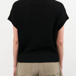 Demylee Apparel Womens Sweaters Marlowe Cotton Linen Top in Black