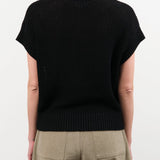 Demylee Apparel Womens Sweaters Marlowe Cotton Linen Top in Black