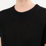 Demylee Apparel Womens Sweaters Marlowe Cotton Linen Top in Black