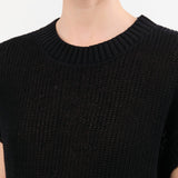 Demylee Apparel Womens Sweaters Marlowe Cotton Linen Top in Black