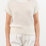 Demylee Apparel Womens Sweaters Marlowe Cotton Linen Top in Off White