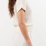 Demylee Apparel Womens Sweaters Marlowe Cotton Linen Top in Off White