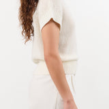 Demylee Apparel Womens Sweaters Marlowe Cotton Linen Top in Off White