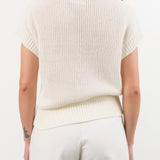 Demylee Apparel Womens Sweaters Marlowe Cotton Linen Top in Off White