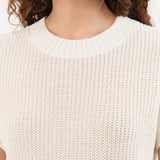 Demylee Apparel Womens Sweaters Marlowe Cotton Linen Top in Off White
