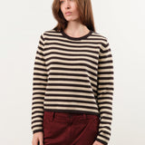 Demylee Apparel Womens Sweaters Melina Stripe Cotton Cashmere Sweater