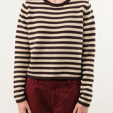 Demylee Apparel Womens Sweaters Melina Stripe Cotton Cashmere Sweater