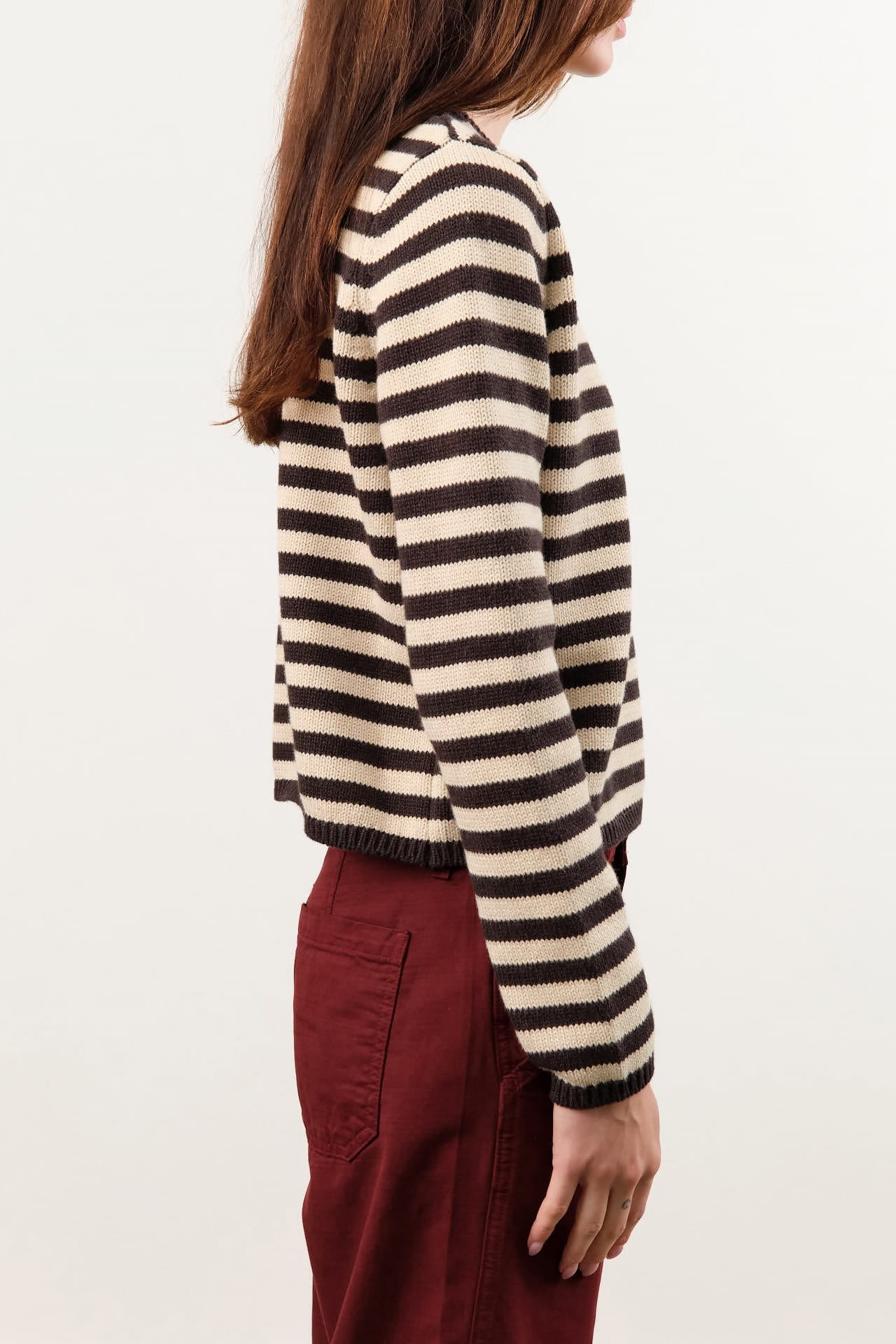 Demylee Apparel Womens Sweaters Melina Stripe Cotton Cashmere Sweater