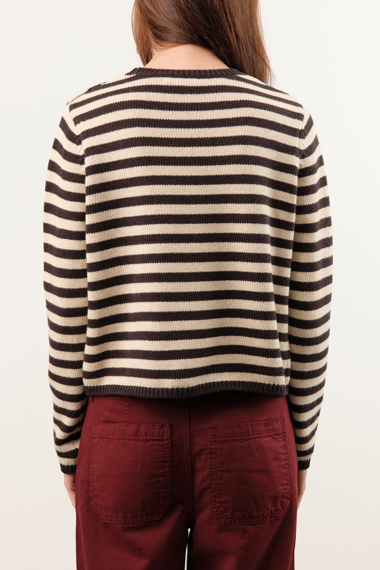 Demylee Apparel Womens Sweaters Melina Stripe Cotton Cashmere Sweater