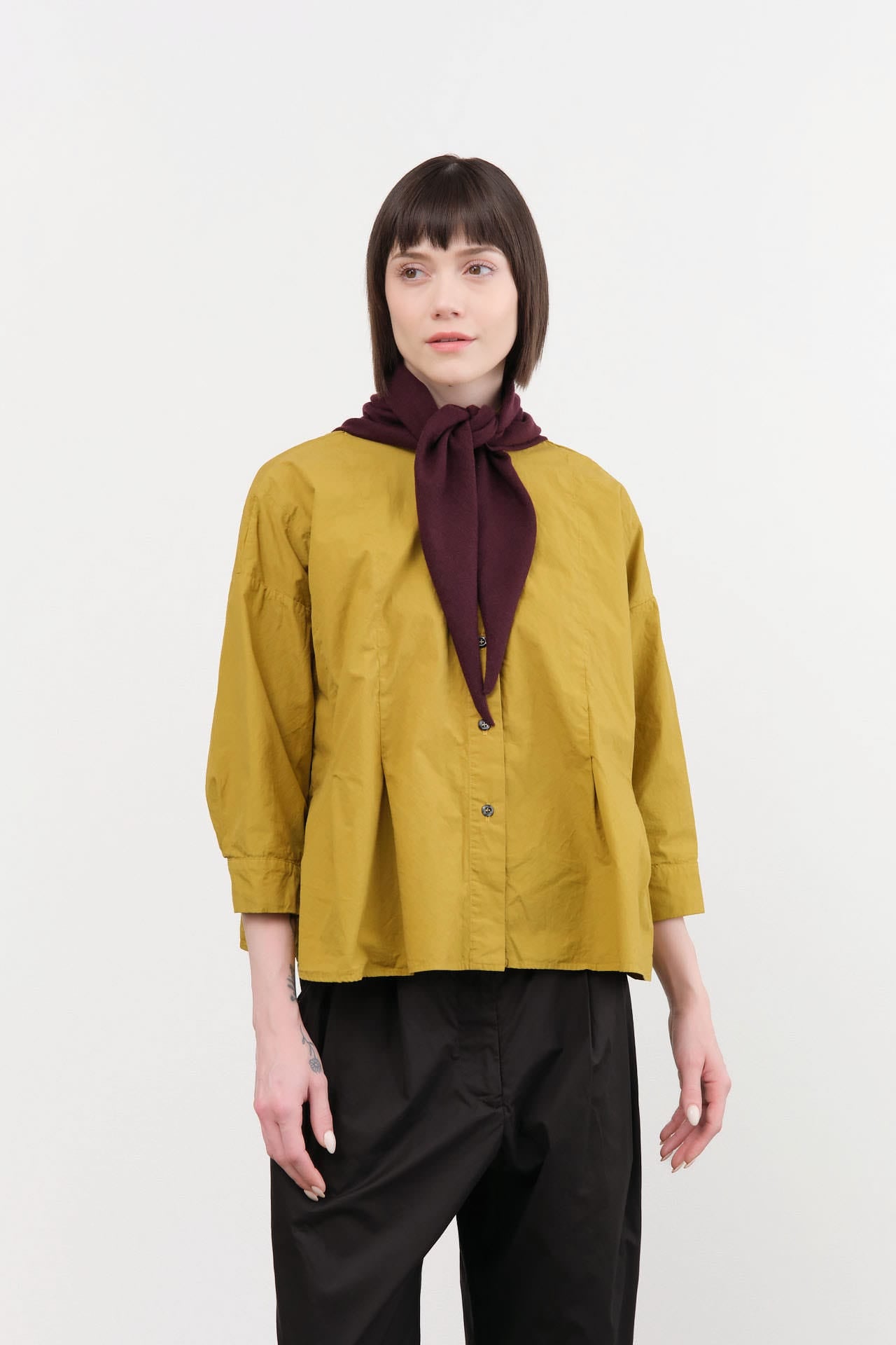 Demylee Accessories Scarves Nessa Small Cashmere Bandana in Garnet Garnet