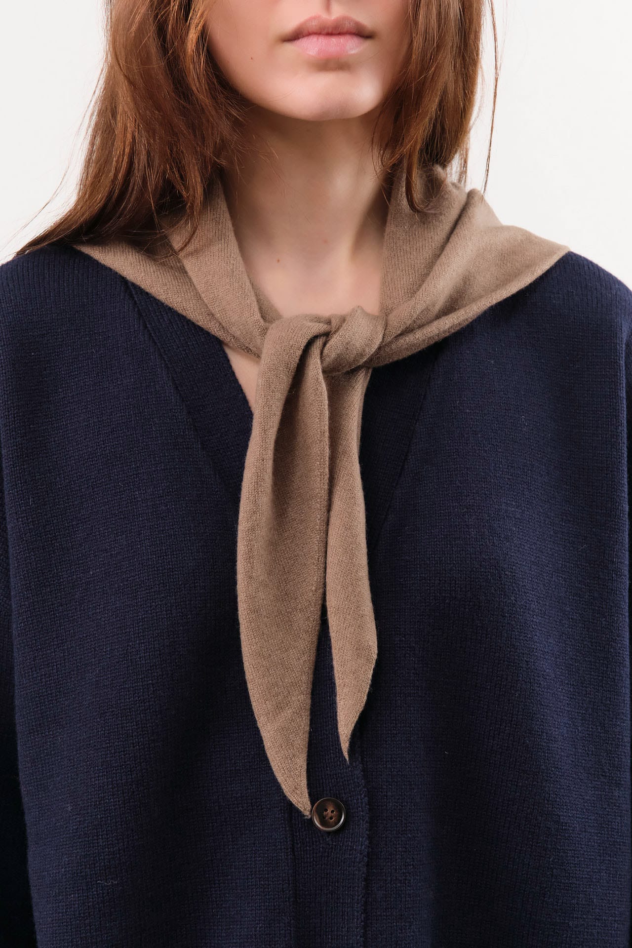 Demylee Accessories Scarves Nessa Small Cashmere Bandana in Hazelnut Hazelnut