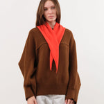 Demylee Accessories Scarves Nessa Small Cashmere Bandana in Red Orange Red Orange